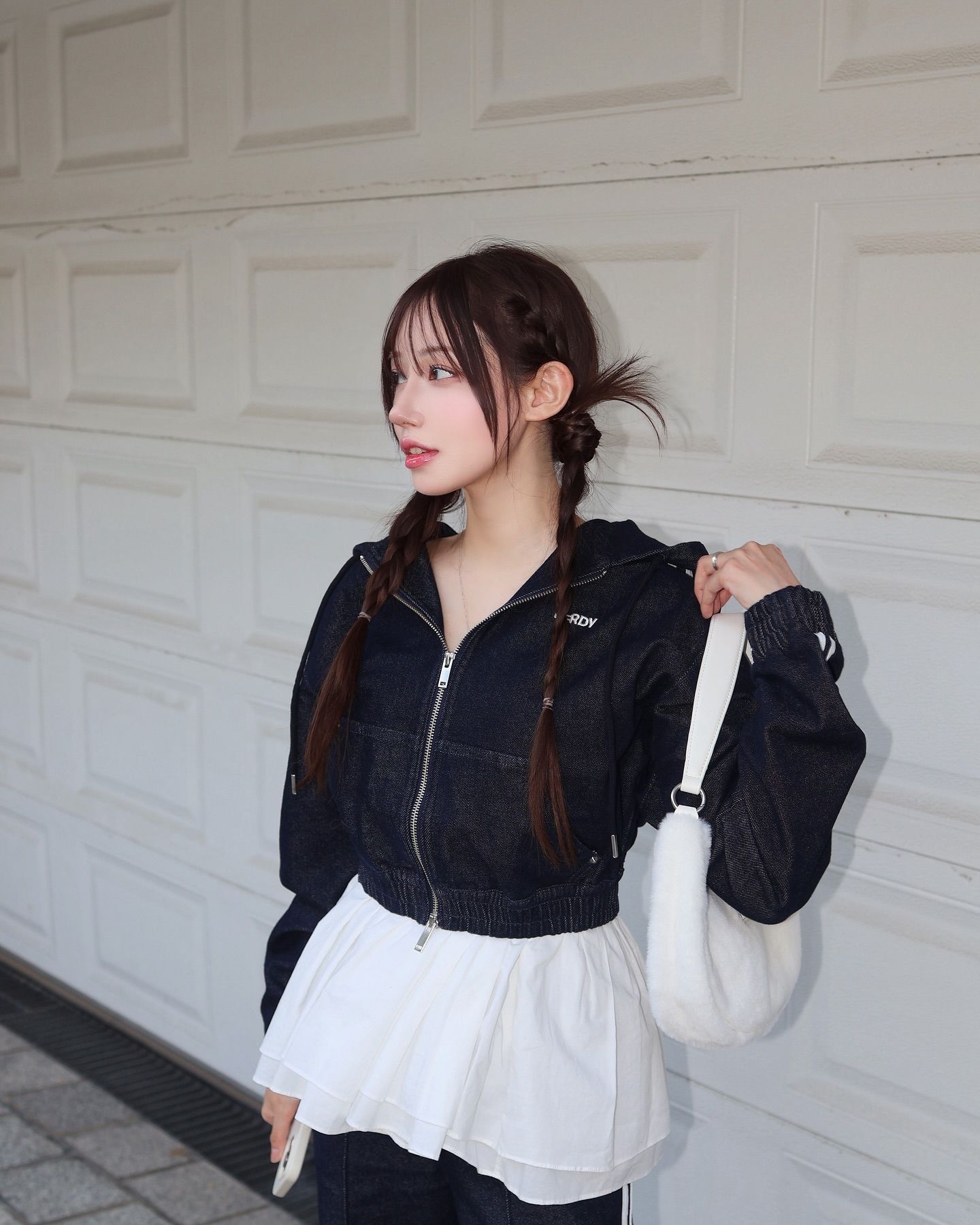 ジャケット・アウター NERDY Women's Denim Hoodie Track Top MUSINSA | NDY (nerdy) Womens Denim Hoodie Track Top (Black