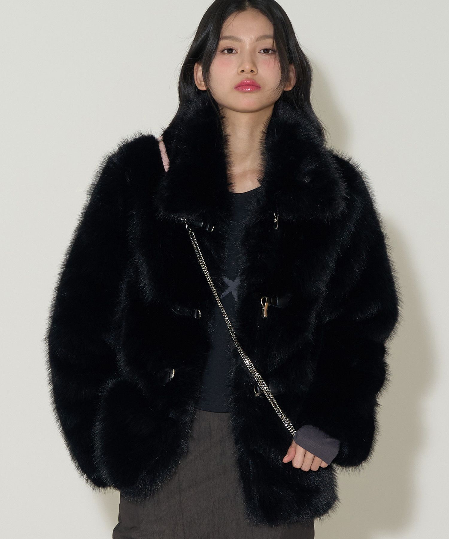 MUSINSA公式 | ILLIGO シアリングファージャケット ブラック