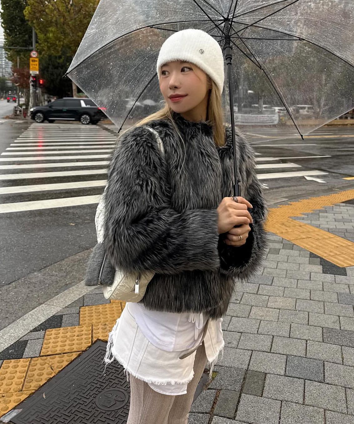 MUSINSA | FLAREUP Fur Jacket (FL-046_Charcoal)