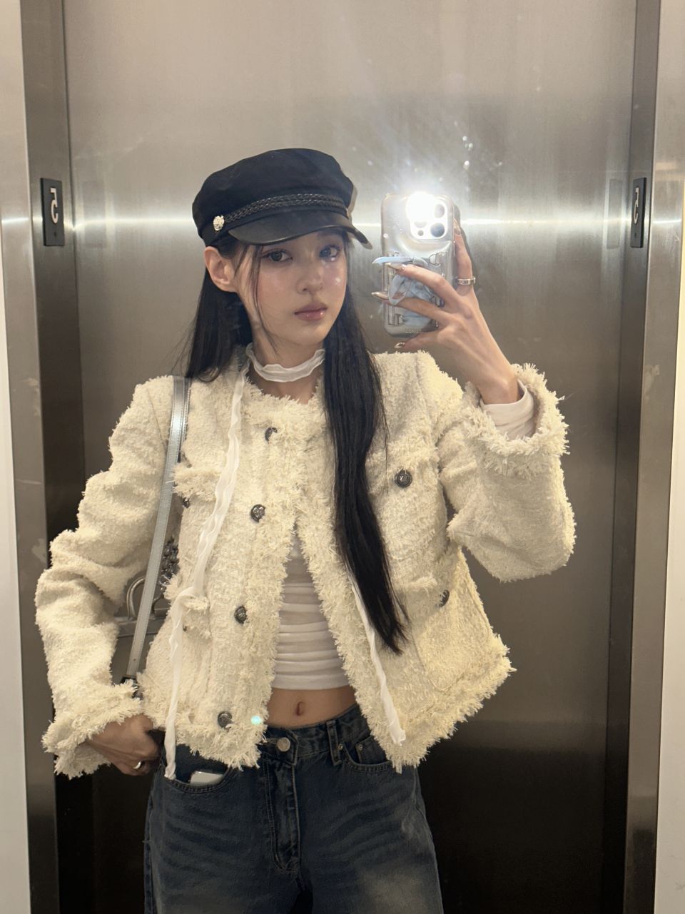 ◇KHAKIPOINT◇ Antique Crop Tweed Jacket ivory MUSINSA | KHAKIPOINT Antique Crop Tweed Jacket (ivory)