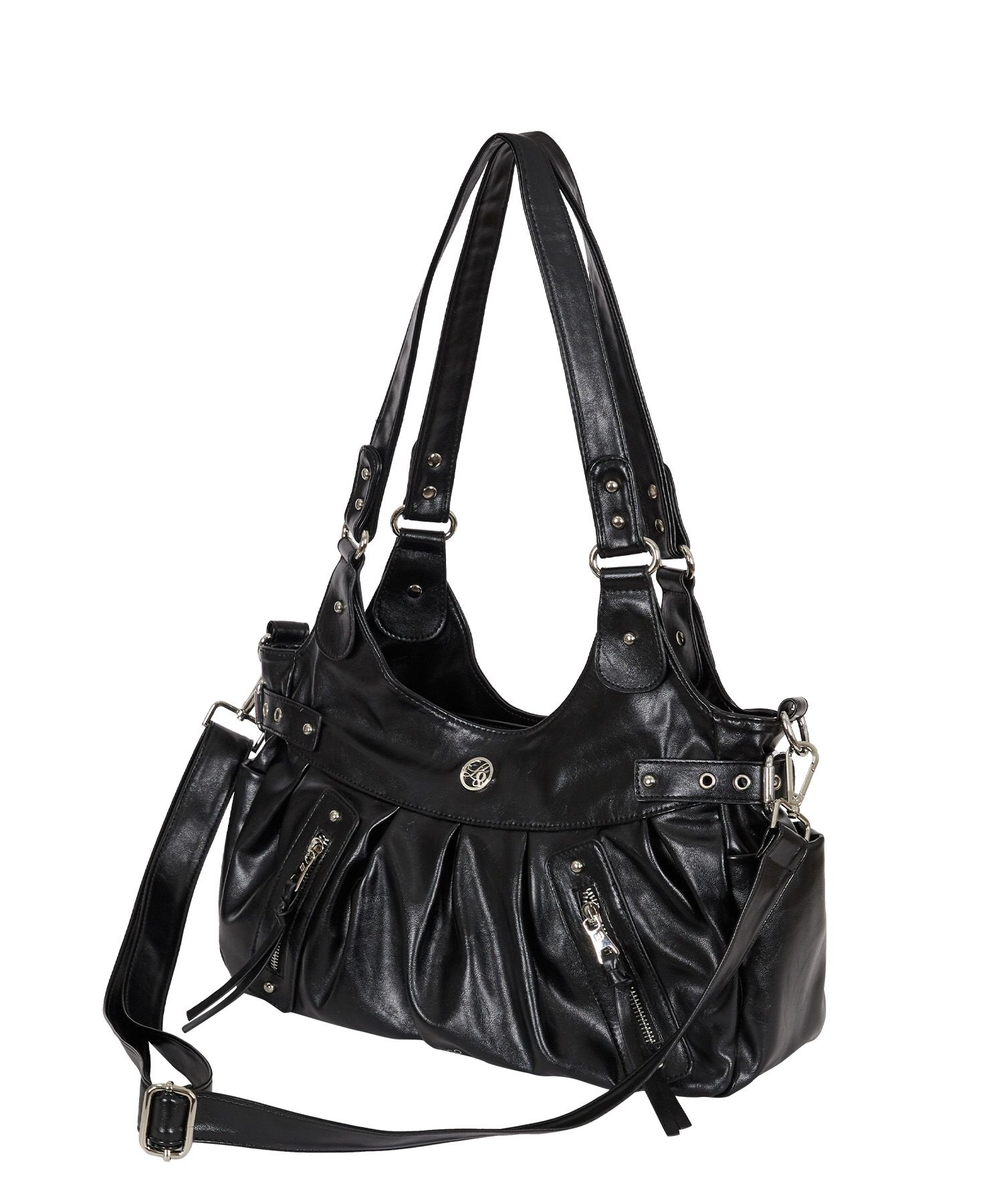 MUSINSA | ILLIGO Amber Buckle Shoulder Bag Black