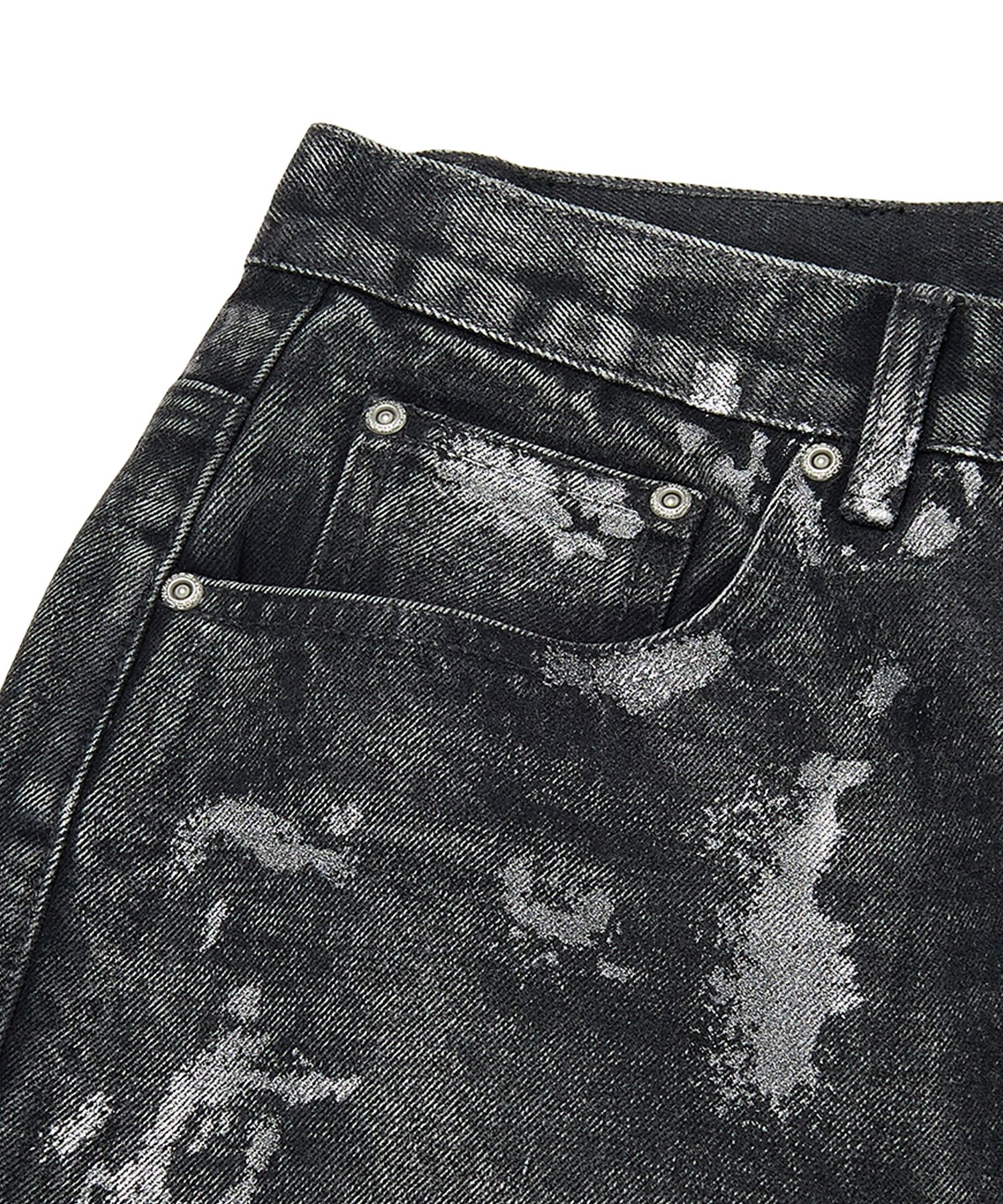 MUSINSA | WKNDRS SKULL COATED DENIM PANTS (BLACK)