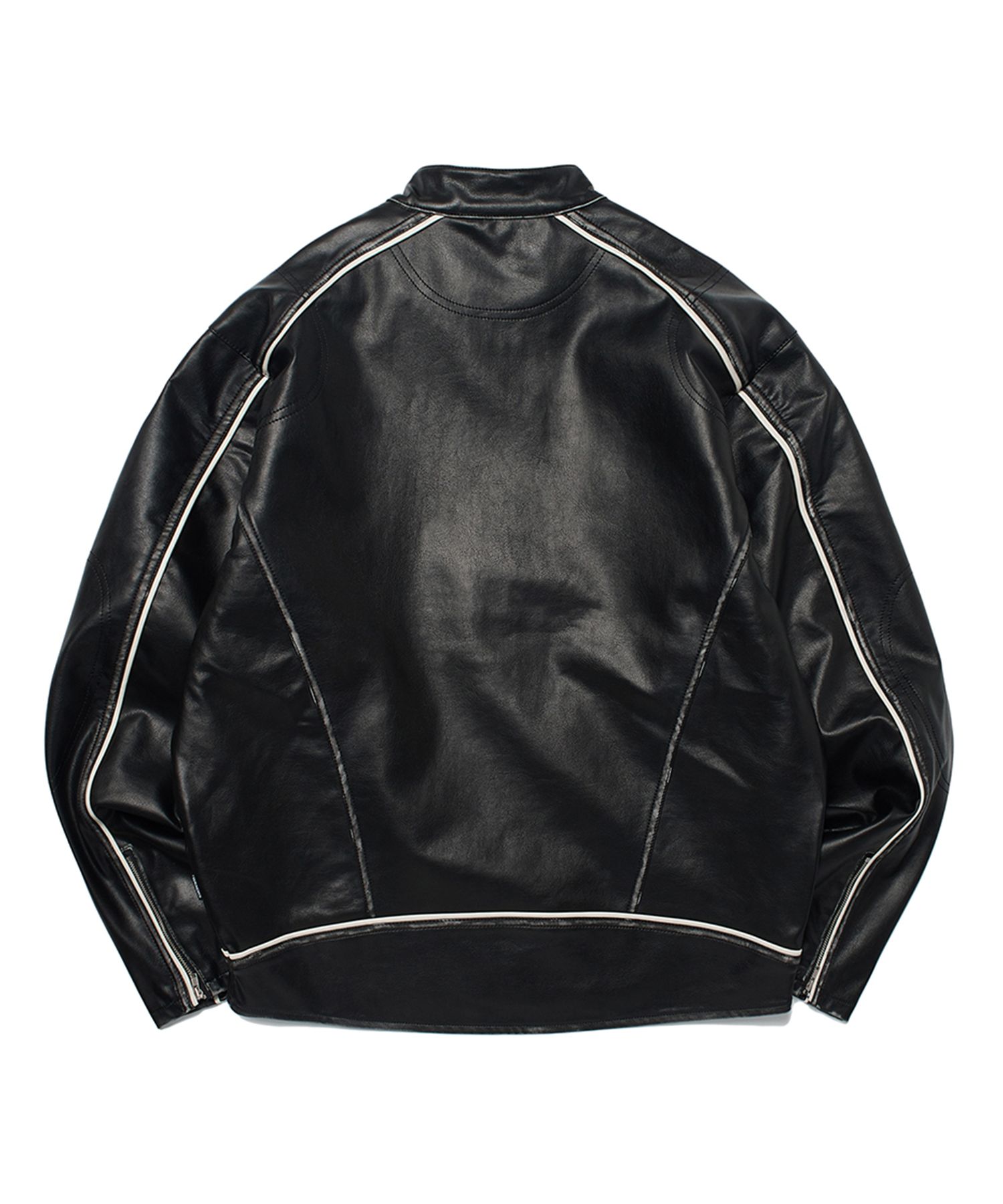 MUSINSA公式 | WKNDRS WASHED LEATHER JK (BLACK)