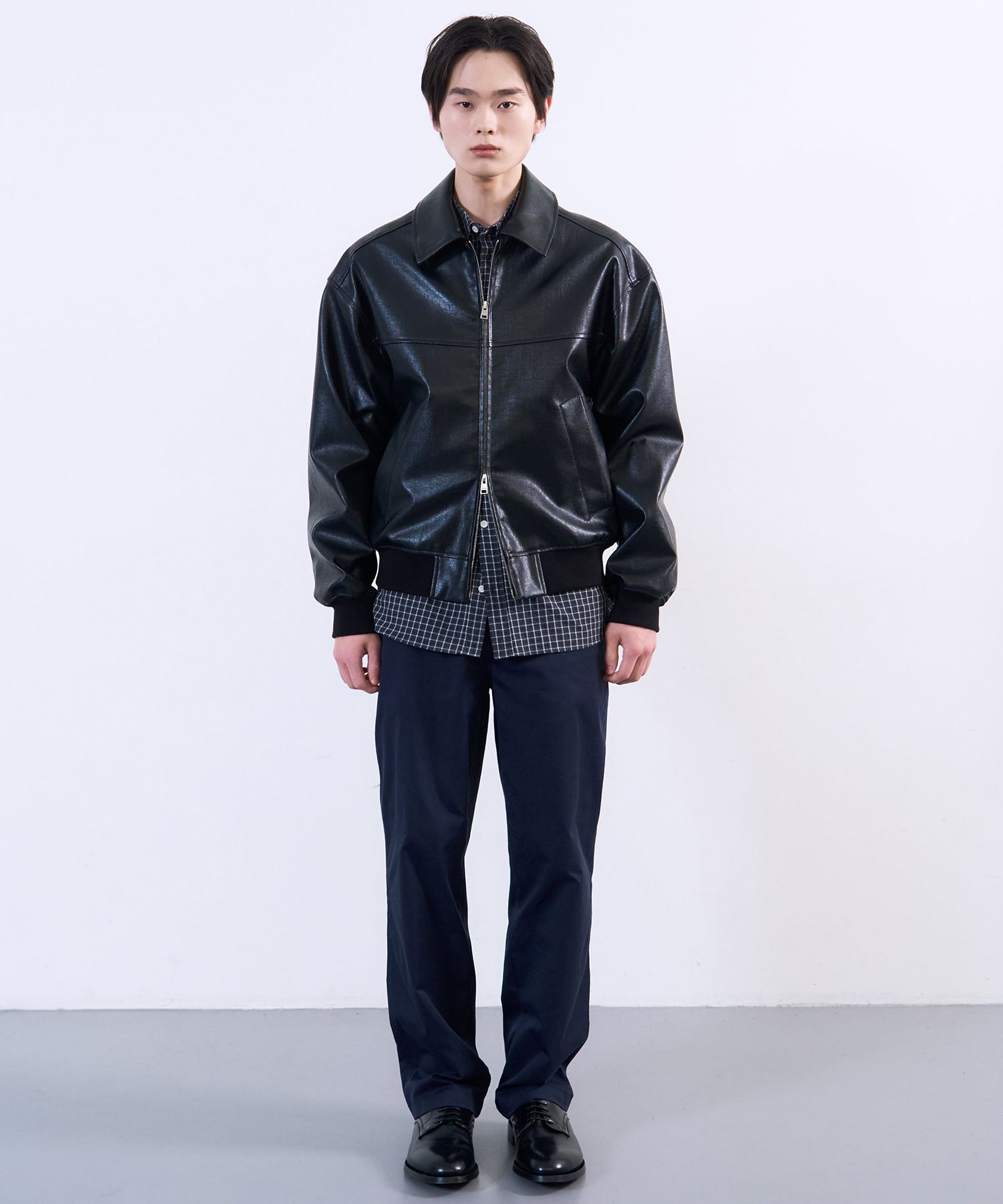 MUSINSA | PLAC Leather Blue Jacket Jumper Black