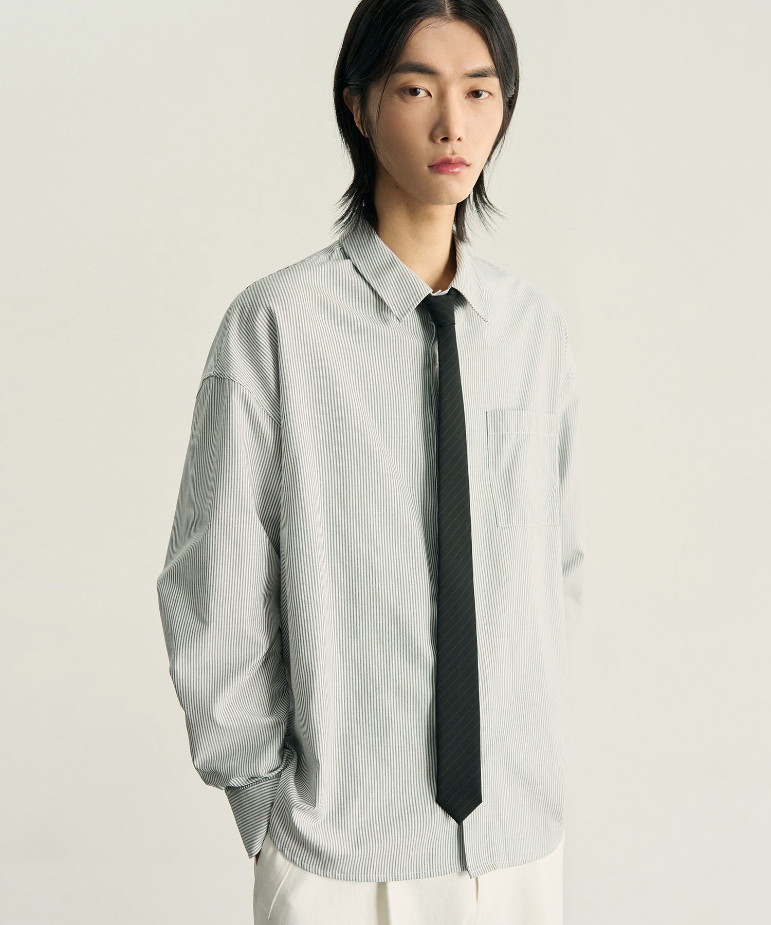 ☆韓国の人気☆【I AM MARI】☆Milo striped shirt dres.s☆ ☆韓国の人気☆【I AM MARI】☆Milo striped shirt dres.s☆