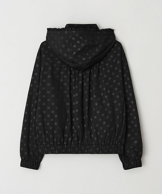 MUSINSA公式 | RONRON DOT PENDANT FRILL HOODIE WIND JUMPER BLACK