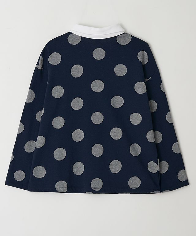 MUSINSA | RONRON BIG DOT RUGBY HENRYNECK COLLAR T SHIRT NAVY