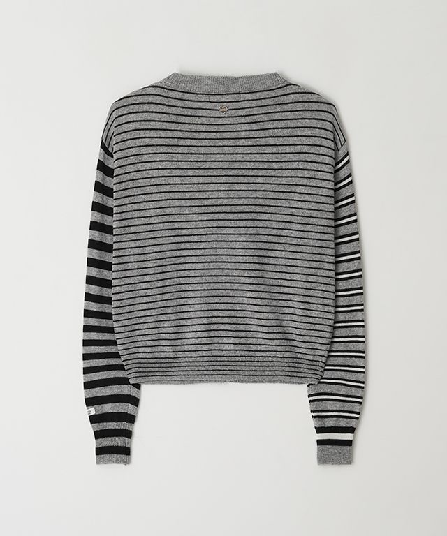◆RONRON TRIPLE STRIPE HARMONY KNIT CARDIGAN/5色◆ TRIPLE STRIPE HARMONY KNIT CARDIGAN NAVY YELLOW - RONRON 론론