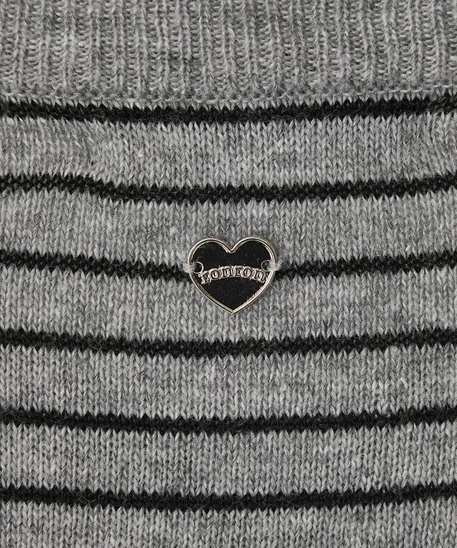 MUSINSA | RONRON TRIPLE STRIPE HARMONY KNIT CARDIGAN BLACK GREY