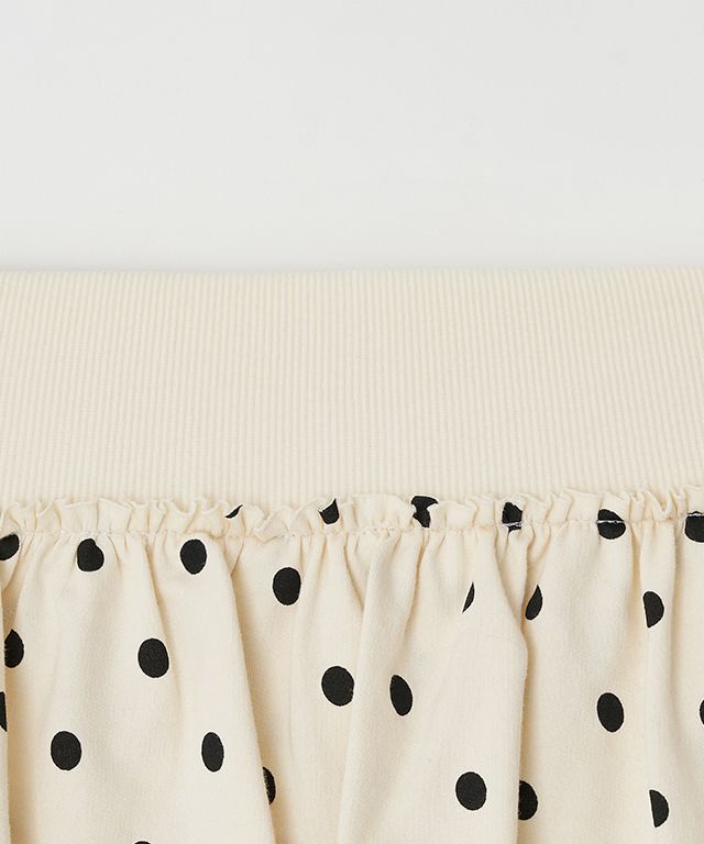 MUSINSA | RONRON DOT CANCAN RUFFLE LAYERED PANTSKIRT CREAM