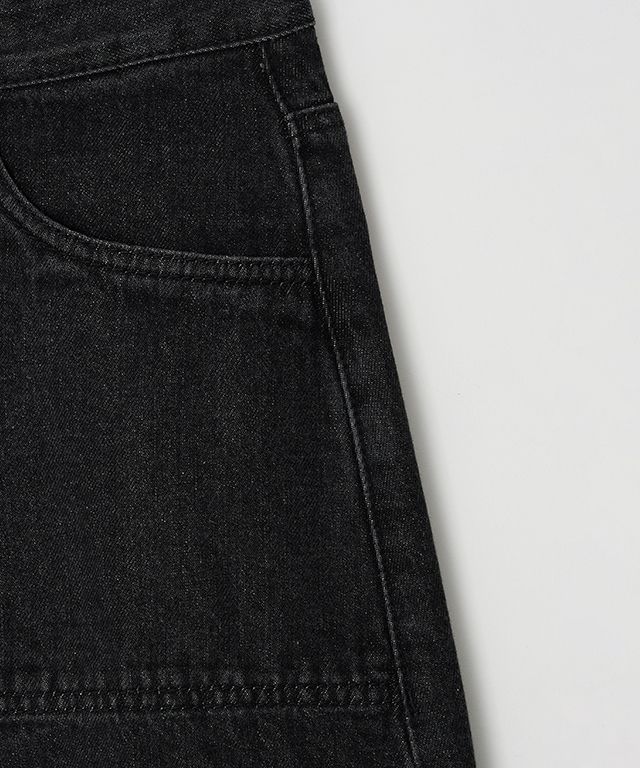 MUSINSA | RONRON CARGO HEART STITCH POCKET DENIM LONG SKIRT