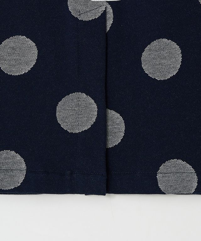 MUSINSA | RONRON BIG DOT BANDING MAXI SKIRT NAVY