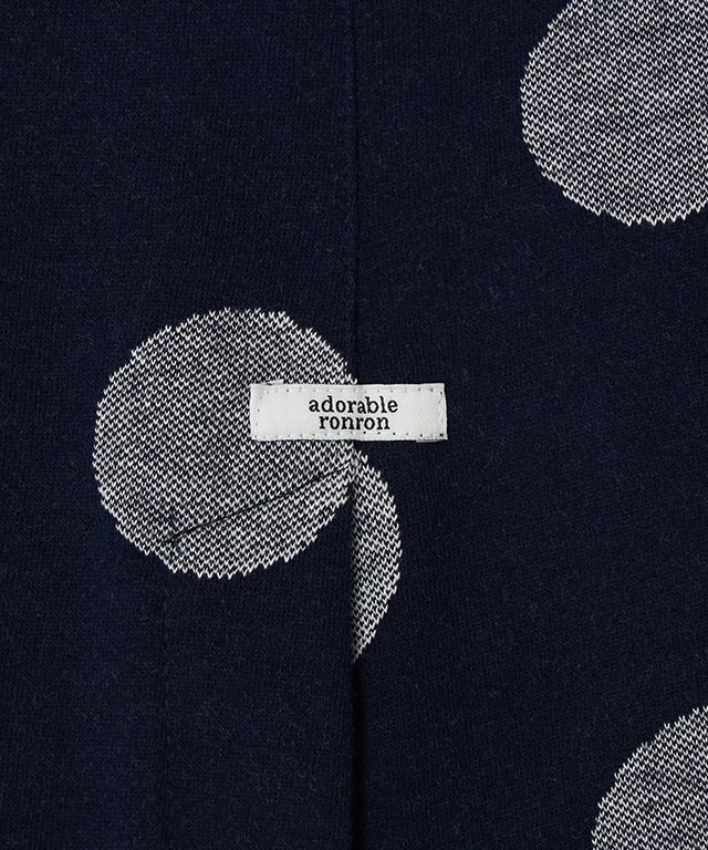 MUSINSA | RONRON BIG DOT BANDING MAXI SKIRT NAVY