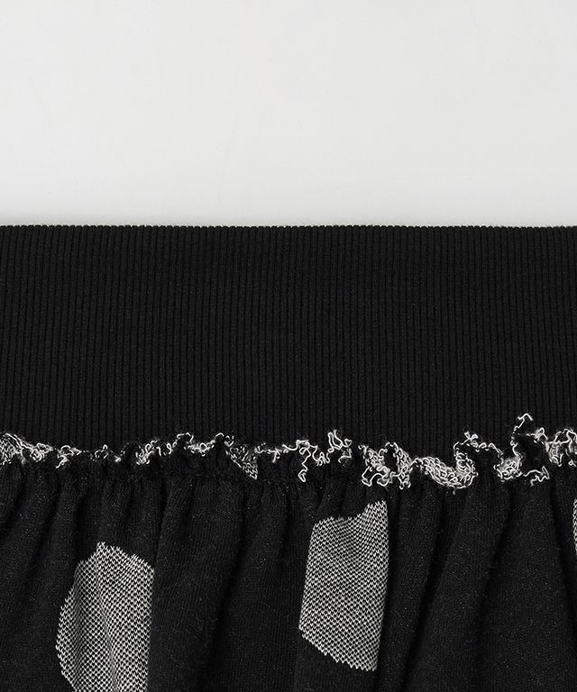 MUSINSA公式 | RONRON BIG DOT CANCAN RUFFLE PANTSKIRT BLACK