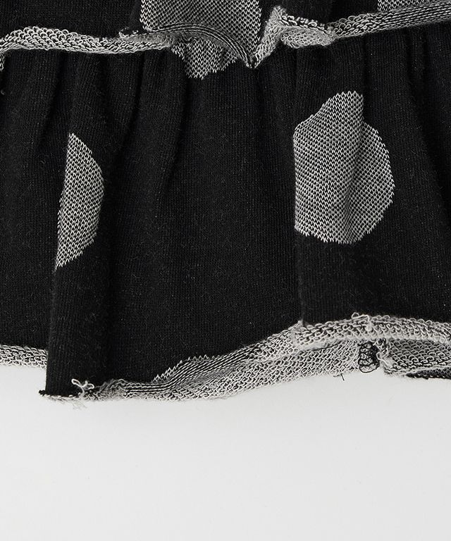 ★早期完売★RONRON★BIG DOT CANCAN RUFFLE PANTSKIRT★大人気 RONRON DOT CANCAN RUFFLE LAYERED PANTSKIRT MELANGE GREY
