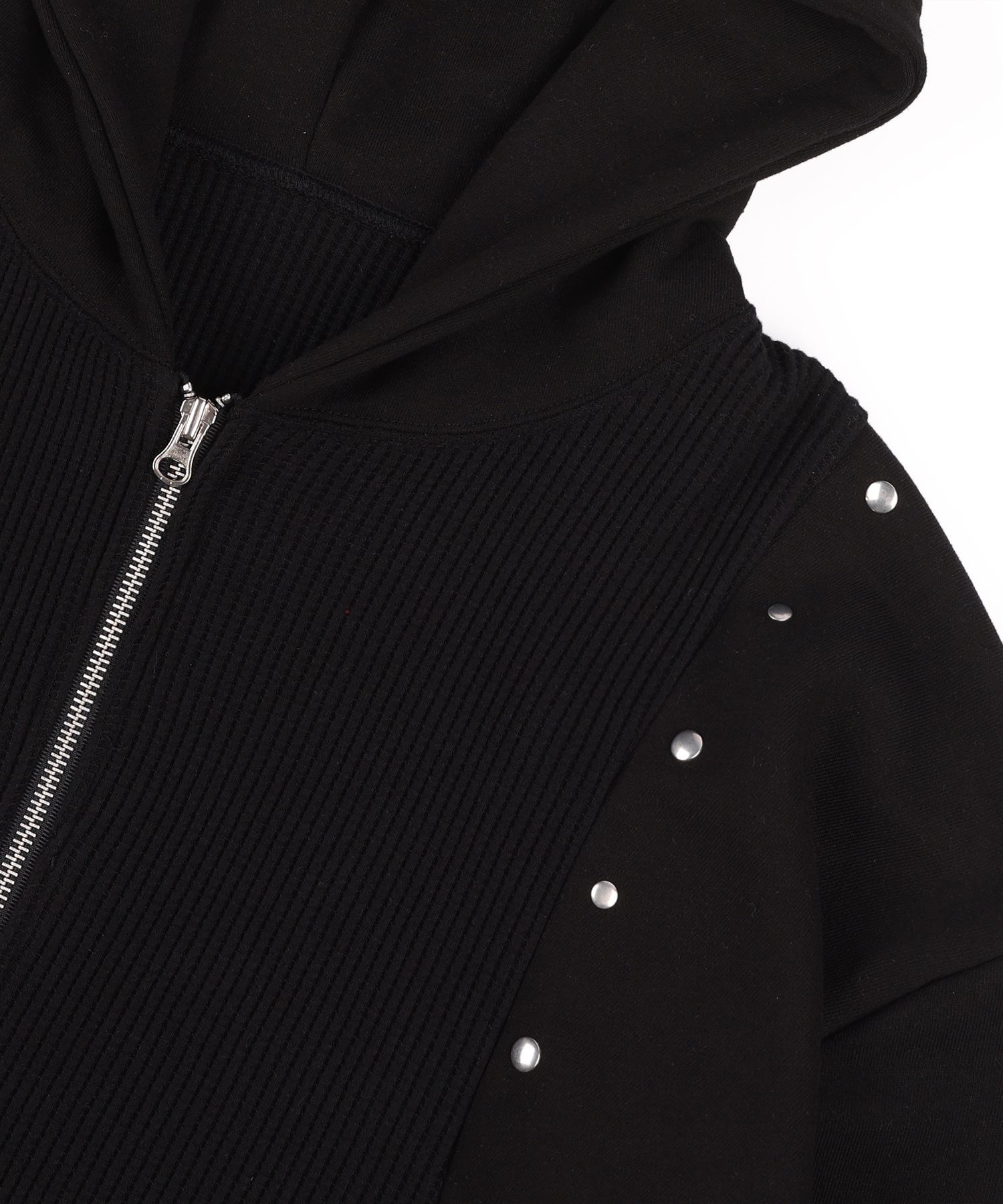 NASTYKICK ■ Waffle Stud Hoodie フーディ MUSINSA | NASTYKICK Waffle Stud Hoodie (Black) K25QA660