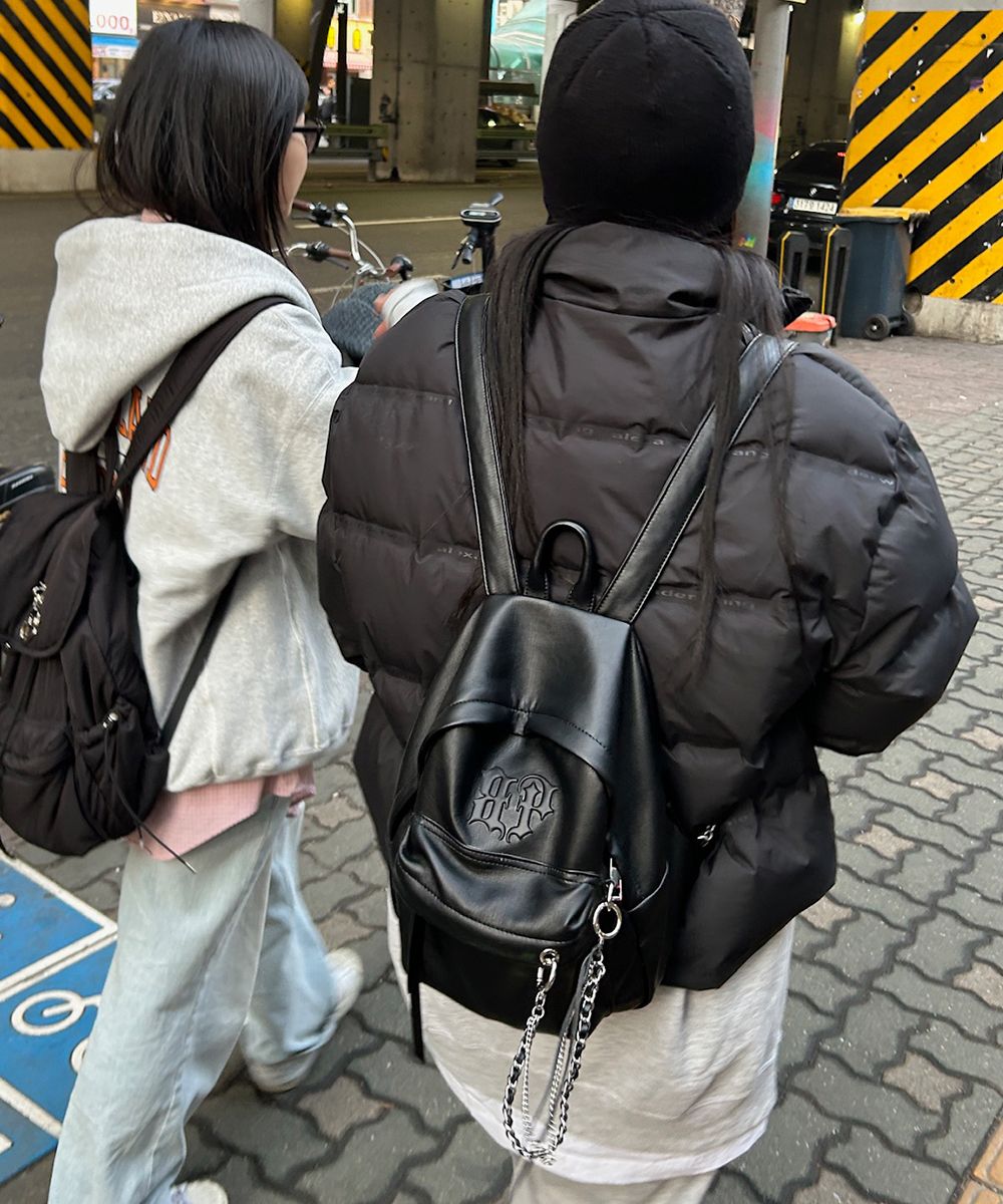 MUSINSA | BLACK PURPLE Shadow Chain Mini Backpack _Black
