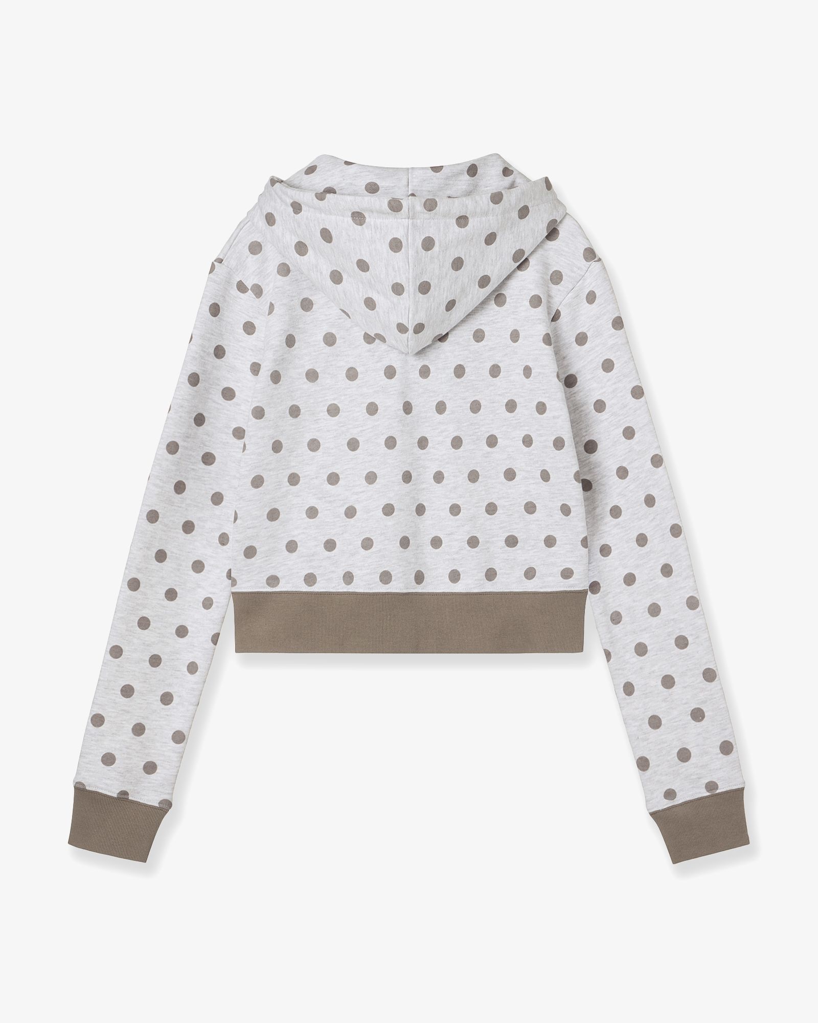 MUSINSA | AEAE WEB LOGO CROP HOOD ZIP UP [DOT LIGHT GREY]