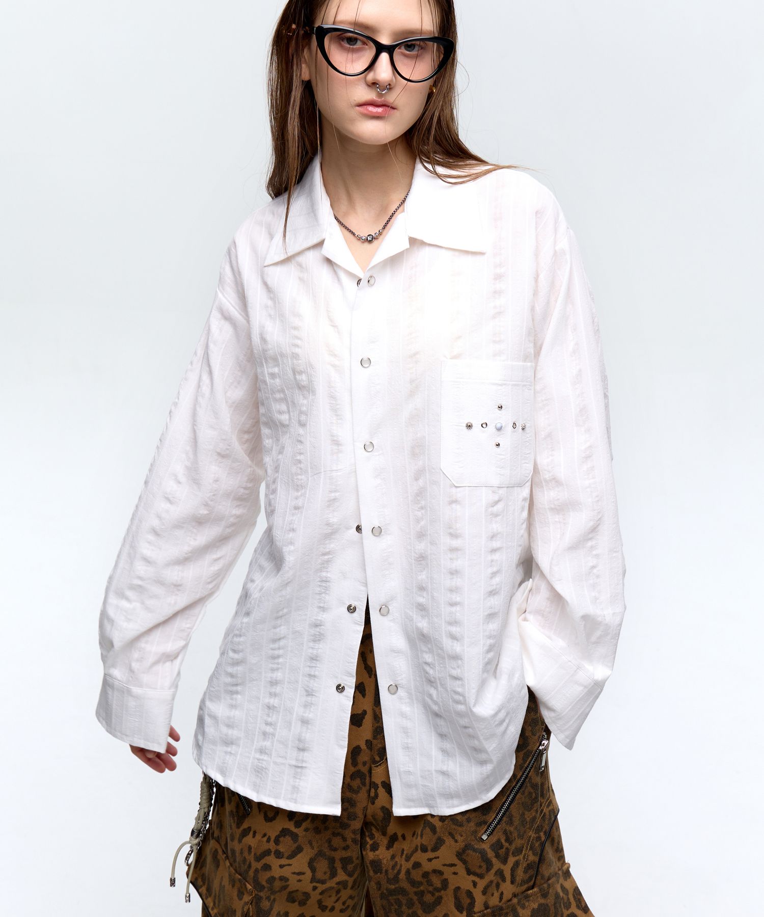 RSSC ■ RIVET WRINKLE STRIPE SHIRT MUSINSA | RSSC RIVET WRINKLE STRIPE SHIRT - WHITE