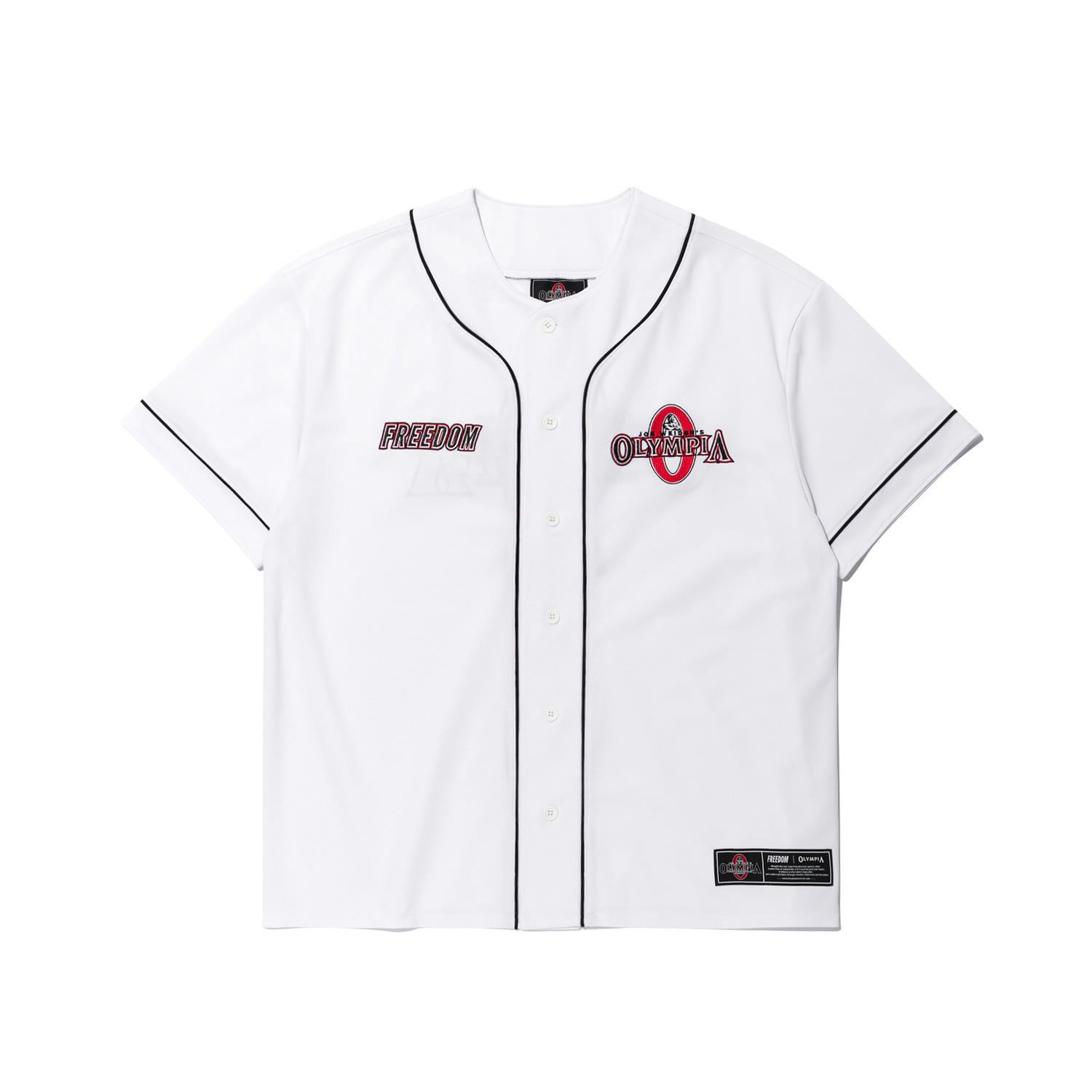 MUSINSA | FREEDOM Olympia Baseball Jersey (White not used)