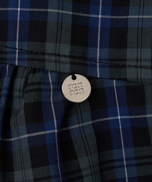 MUSINSA | RONRON VINTAGE RUFFLE BLOUSON GREEN CHECK