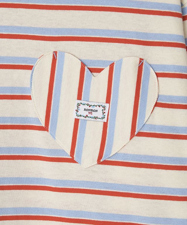 MUSINSA公式 | RONRON MULTI STRIPE HEART POCKET OVER FIT LONG