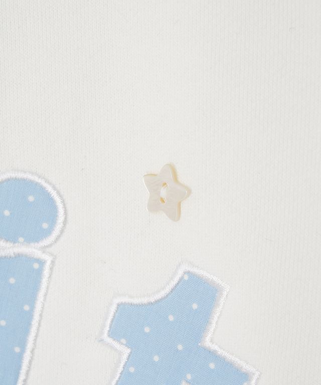 MUSINSA | RONRON STAR BUTTON PETIT APPLIQUE HALF ZIP UP