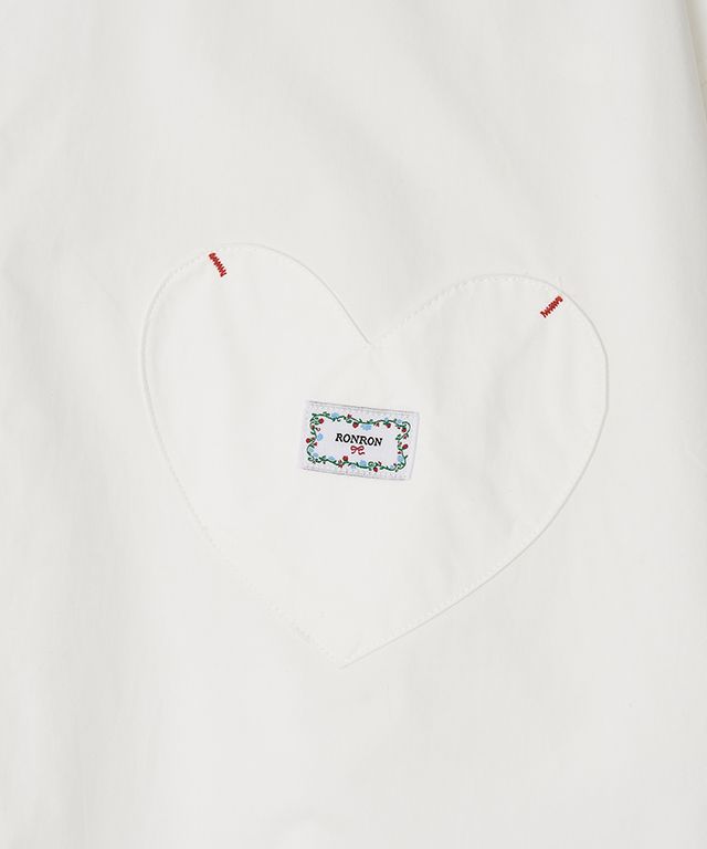 Tシャツ・カットソー RONRON HEART POCKET OVER FIT LONG SLEEVE T SHIRT WHITE MELAN RONRON MULTI STRIPE HEART POCKET OVER FIT LONG SLEEVE T