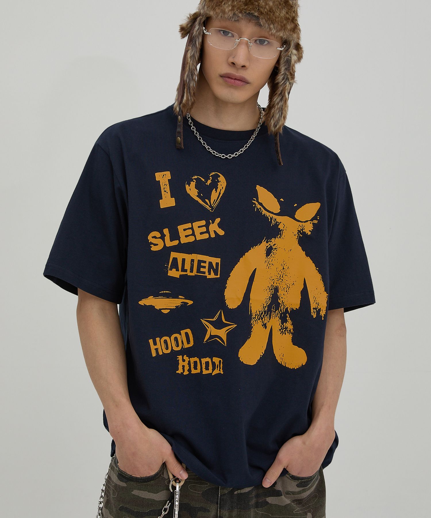 MUSINSA公式 | HOODHOOD Alien Stamp Overfit Short Sleeve T