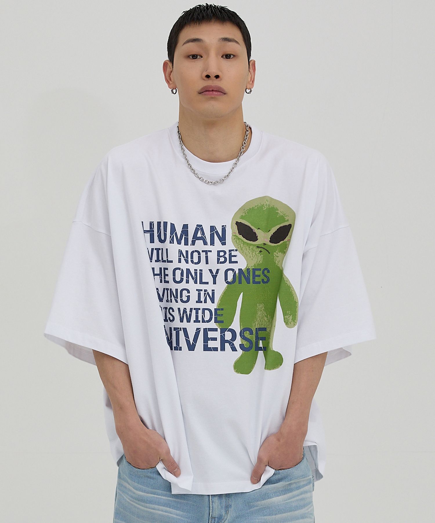 HOODHOOD ♥ Alien slogan overfit short sleeve t-shirt MUSINSA | HOODHOOD Alien slogan overfit short sleeve t-shirt