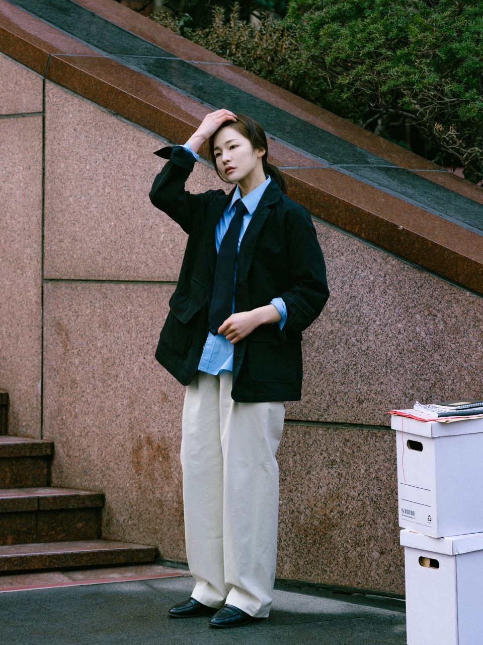 【HAVEHAD】Pin-tuck Trouser 白 新品未使用 MUSINSA公式 | Havehad 25SS City Walker Pintuck Trousers (Ecru)