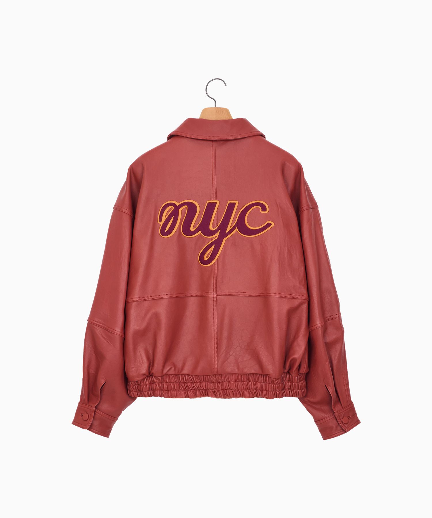 MUSINSA | NOHANT NYC WASHED LEATHER BLOUSON RED