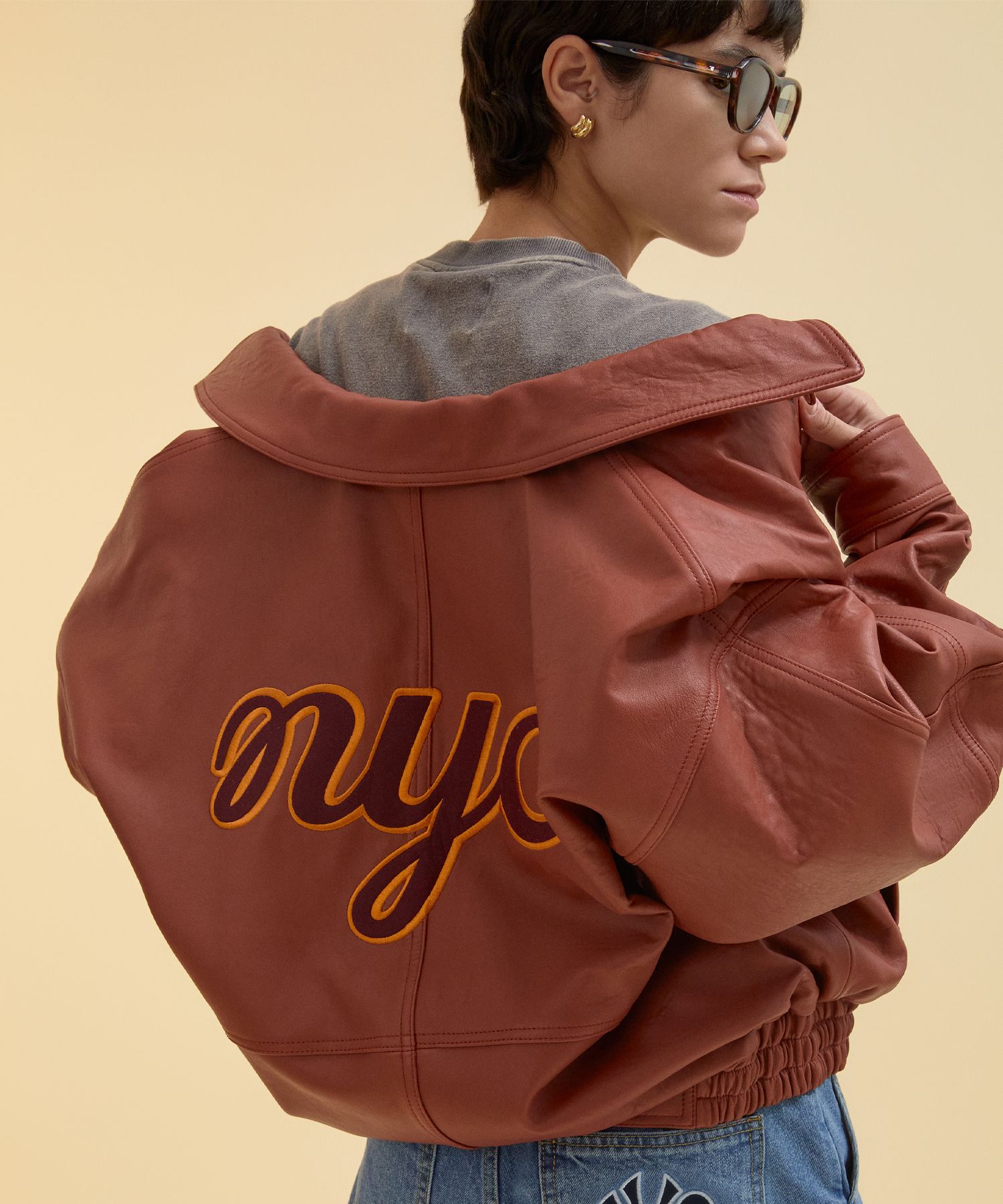 [Nohant] ★NYC LEATHER BLOUSON★ MUSINSA | NOHANT NYC LEATHER BLOUSON YELLOW