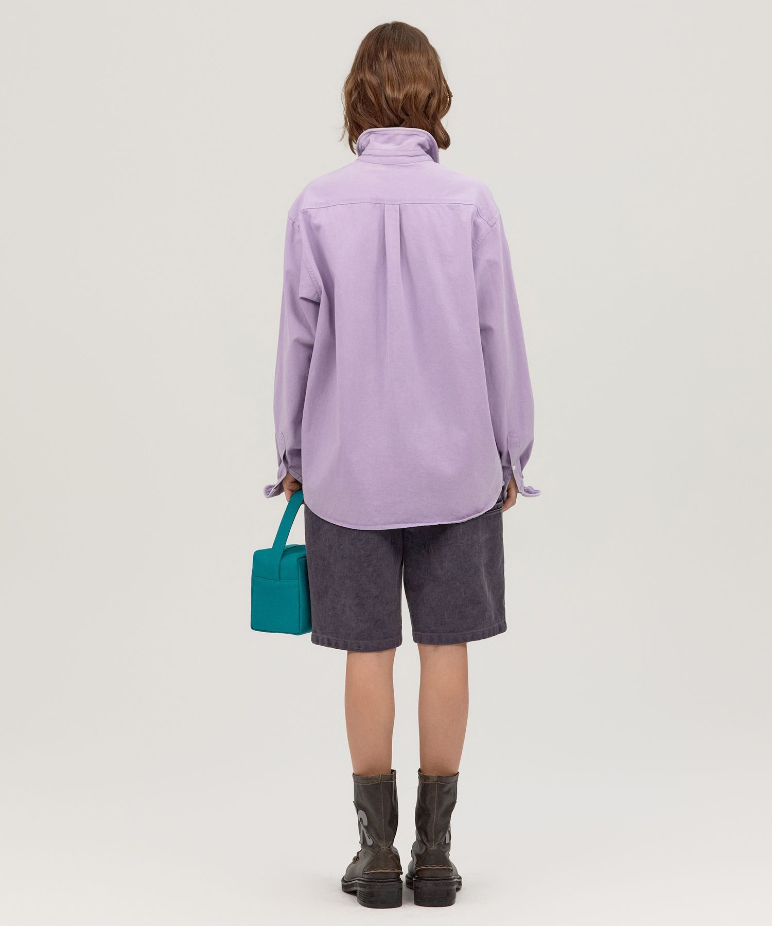 MUSINSA | NOHANT WIRE OXFORD WASHED SHIRT PURPLE