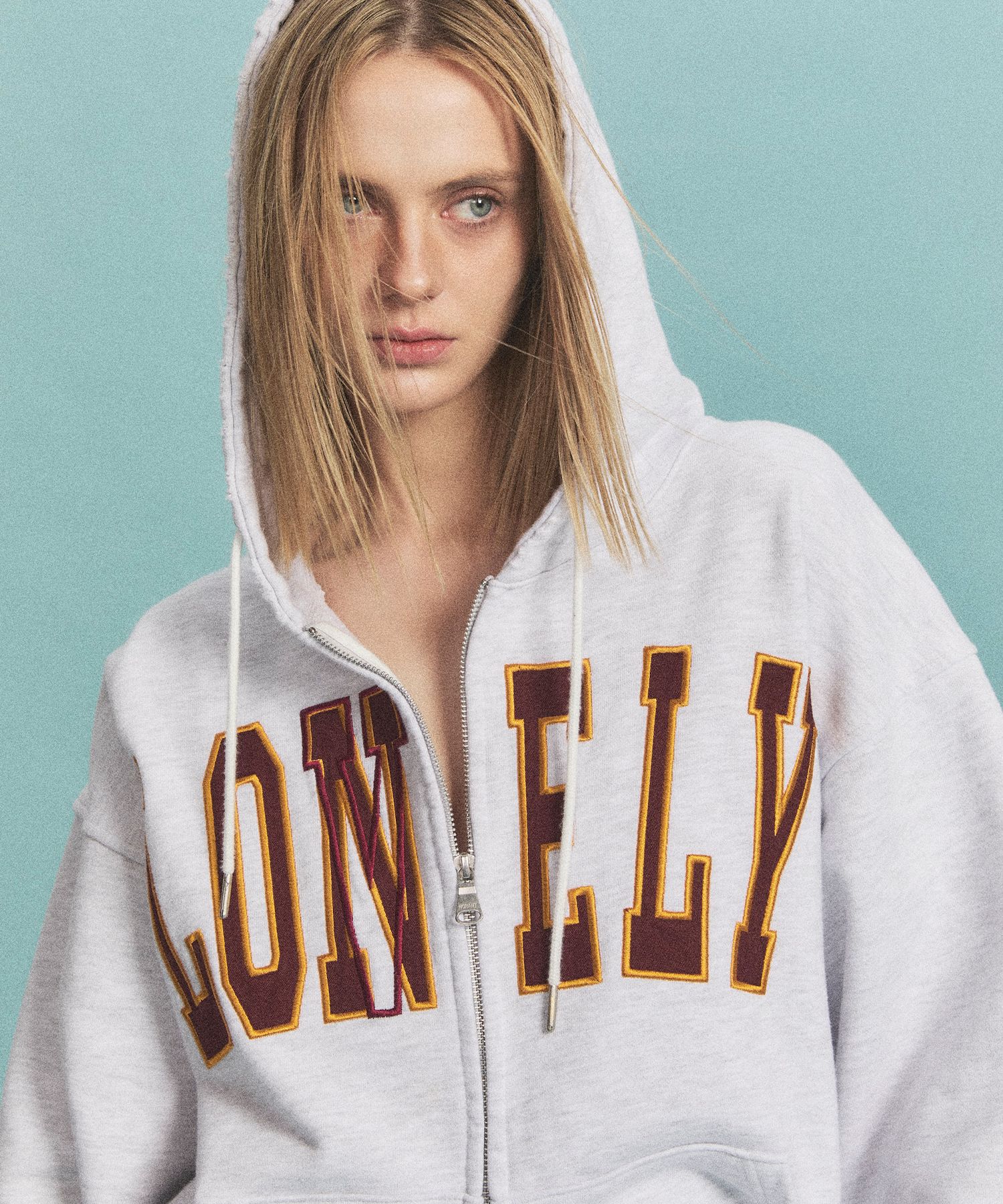 MUSINSA | NOHANT LONELY/LOVELY SALT WASHING HOODIE ZIP-UP