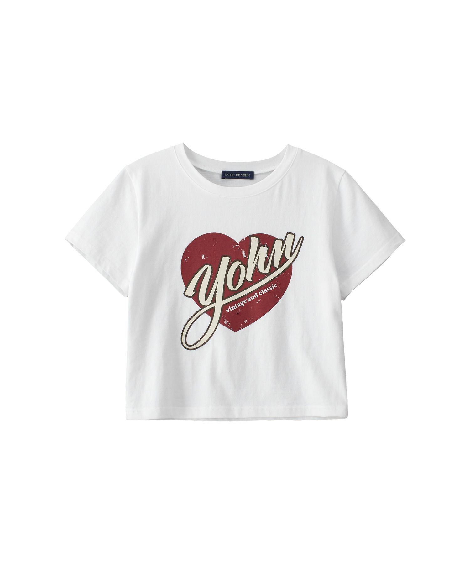 [SALONDEYOHN]Logo Heart Crop T/ハート クロップ Tシャツ MUSINSA | SALON DE YOHN Vintage Heart Crop T_ White