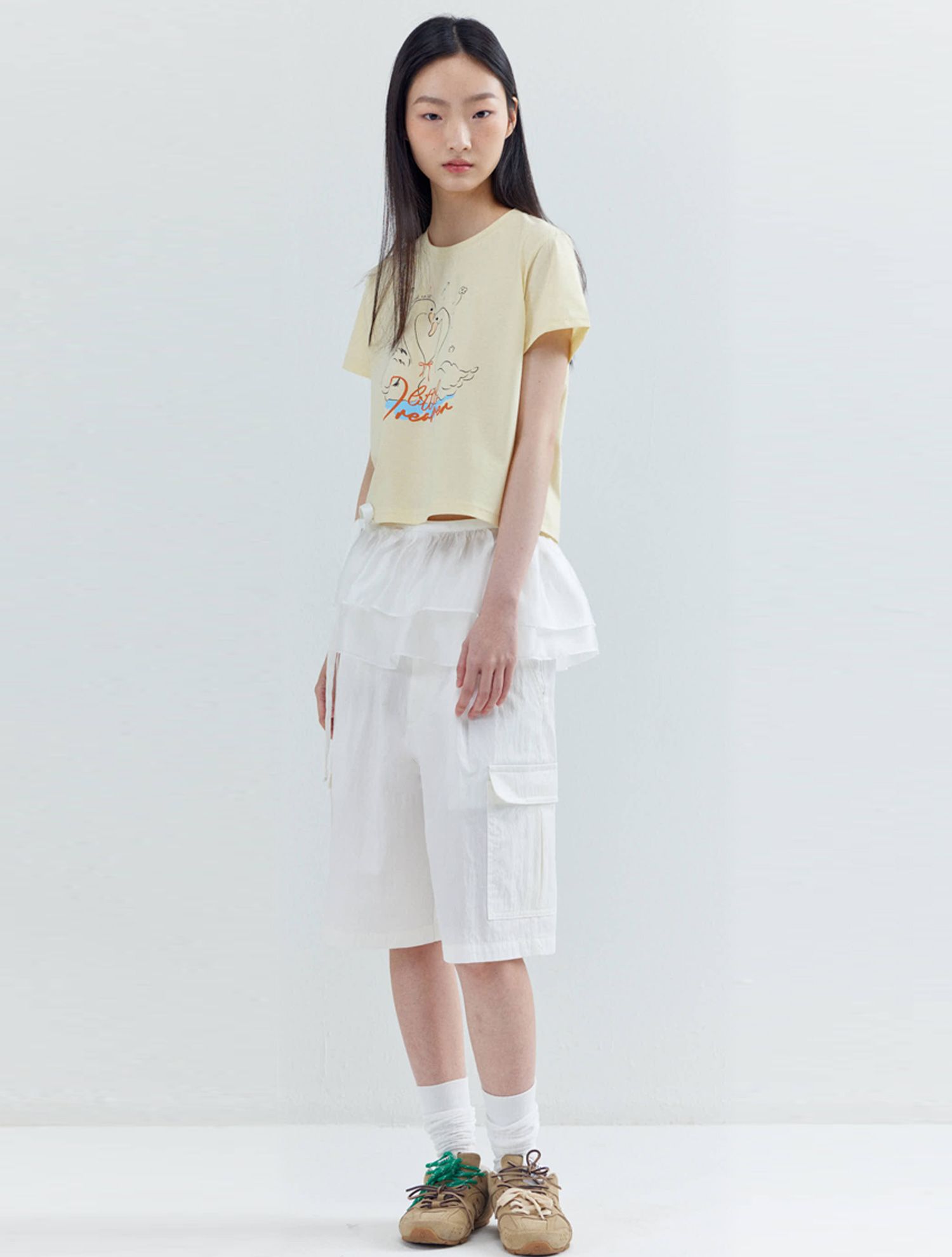 ワンピース Sheer Double Layered Wrap Skirt White MUSINSA | OPENING SUNSHINE Sheer Double Layered Wrap Skirt White