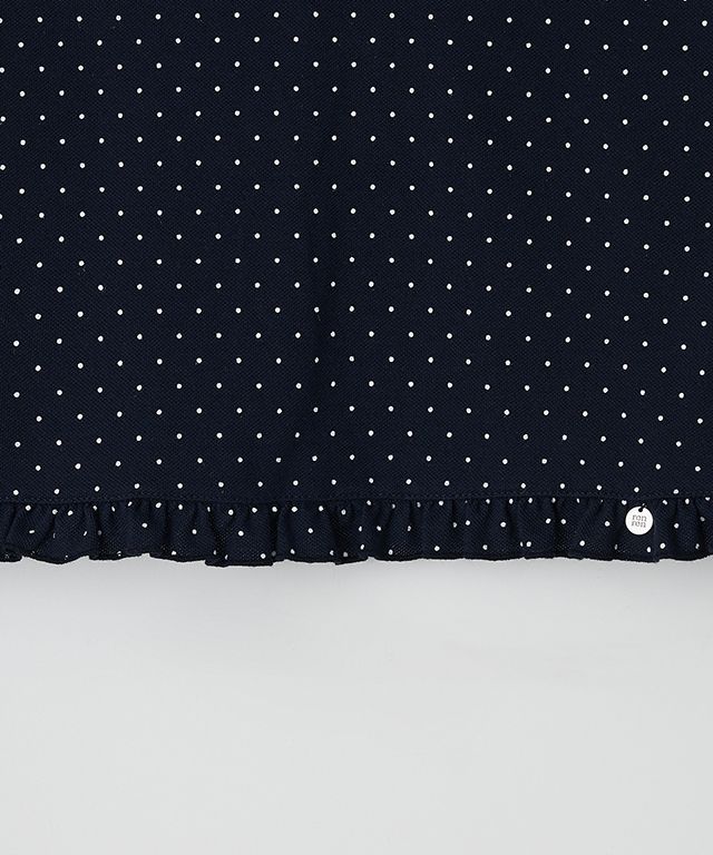 MUSINSA公式 | RONRON DOT RUFFLE LONG SLEEVE T SHIRT NAVY