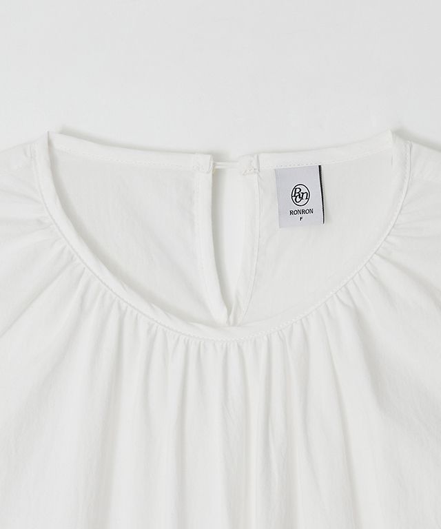 MUSINSA公式 | RONRON FRILL SHORT SLEEVE ONEPIECE DRESS WHITE