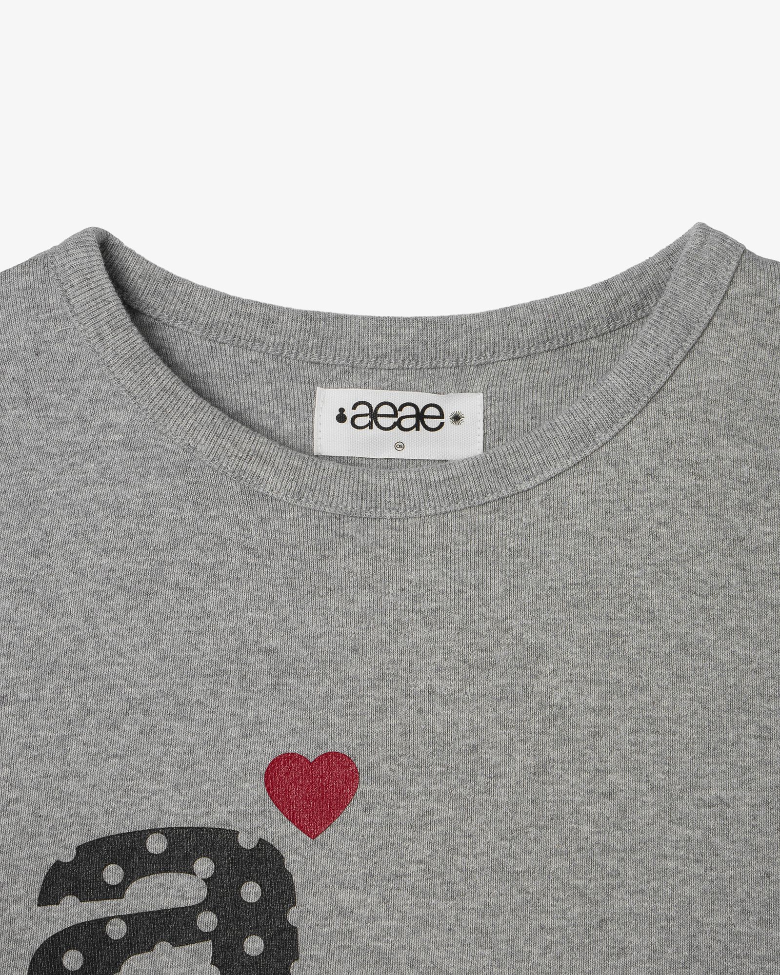 MUSINSA | AEAE DOT SMALL LETTER TEE [MELANGE GREY]