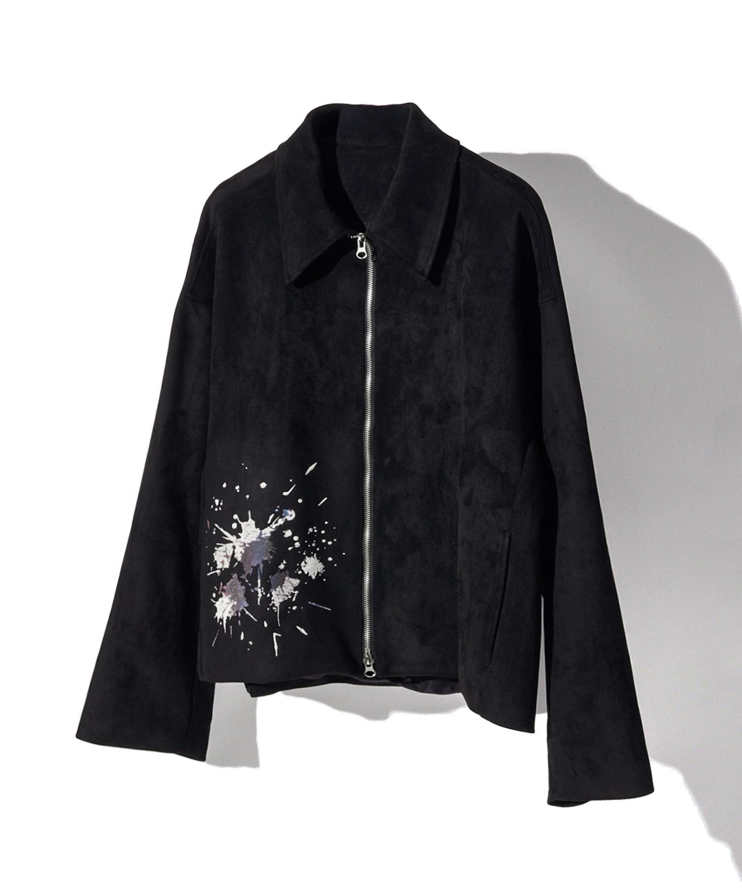 MUSINSA公式 | CORD ステイン刺繍スエードジャケット_BK