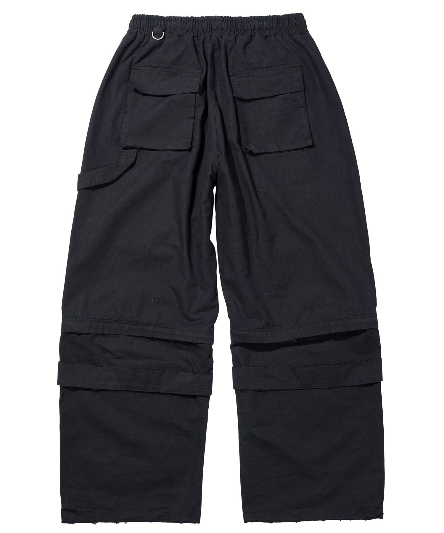 MUSINSA | FLAVORISM VTG Detachable Ripstop Cargo pants (Washed Black)