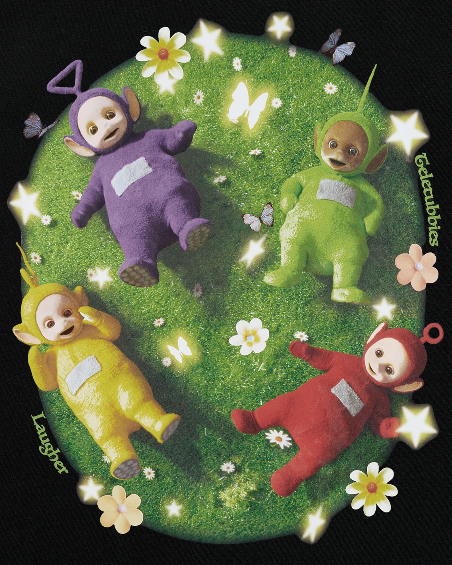 Tシャツ・カットソー LAUGHER Teletubbies Garden Purple T-Shirt White TE21 MUSINSA | LAUGHER [Teletubbies] Garden Teletubbies T-Shirt