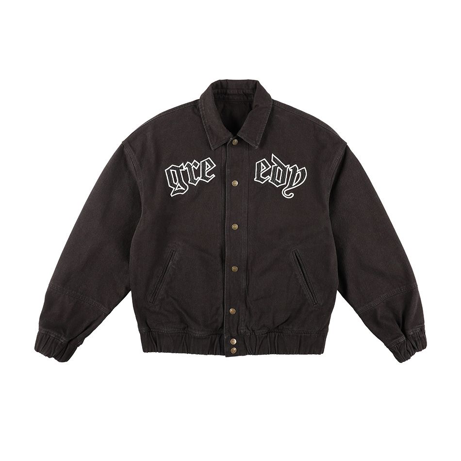 MUSINSA | OURPOCKETS Grid Dragon Denim Blue Jacket (Denim Black)