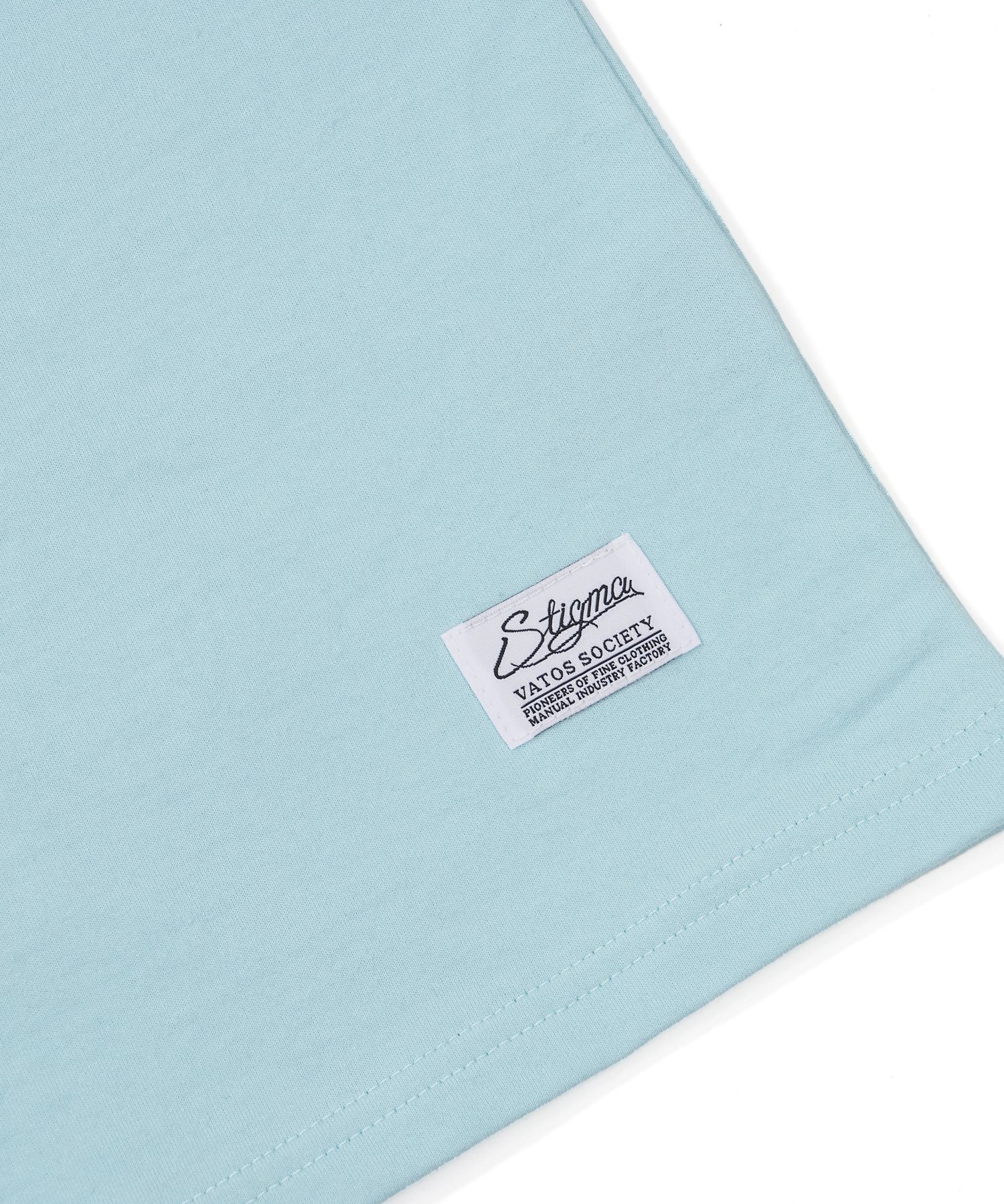 MUSINSA | STIGMA Pin Smile Semi-oversized T-shirts Sky Blue