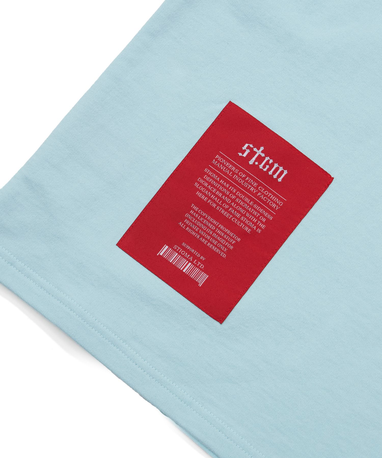 MUSINSA | STIGMA Pin Smile Semi-oversized T-shirts Sky Blue