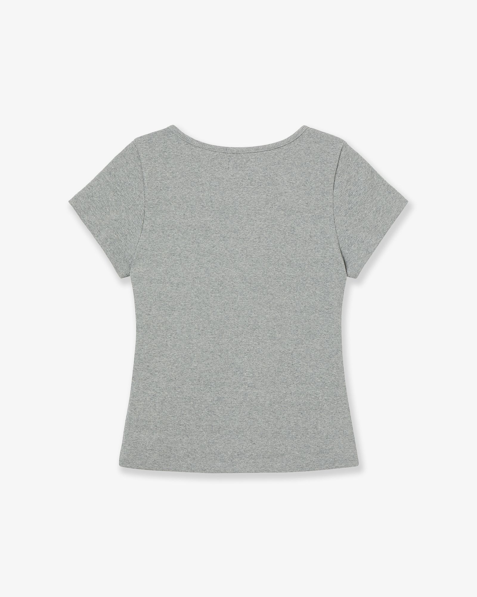 MUSINSA公式 | AEAE USA BANNER HENLY NECK TEE [MELANGE GREY]