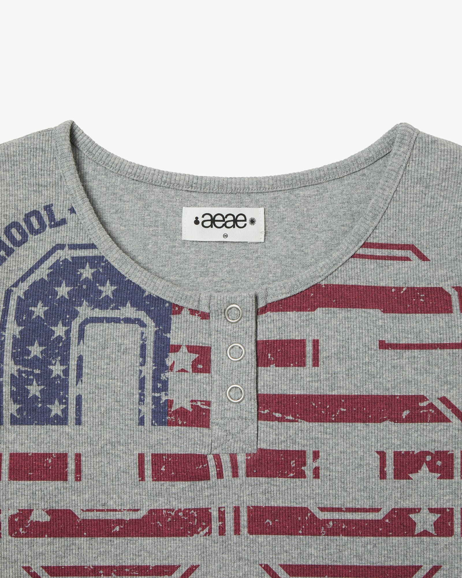 ★2025SS新作★aeae★USA BANNER HENLY NECK TEE USA BANNER HENLY NECK TEE [WHITE] – aeae JAPAN