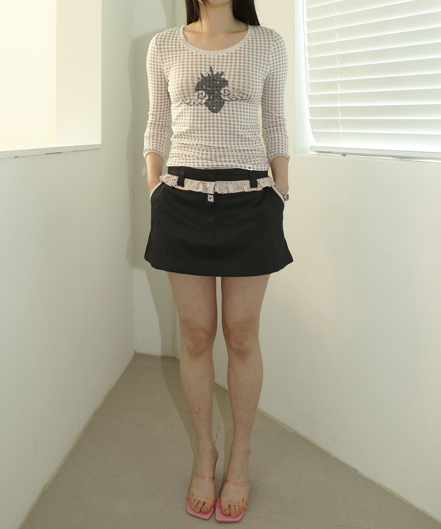 【NOFFICIALNOFFICE】POLKA DOT FRILL MINI SKIRT ミニスカート MUSINSA公式 | NOFFICIALNOFFICE Polka Dot Frill Mini Skirt