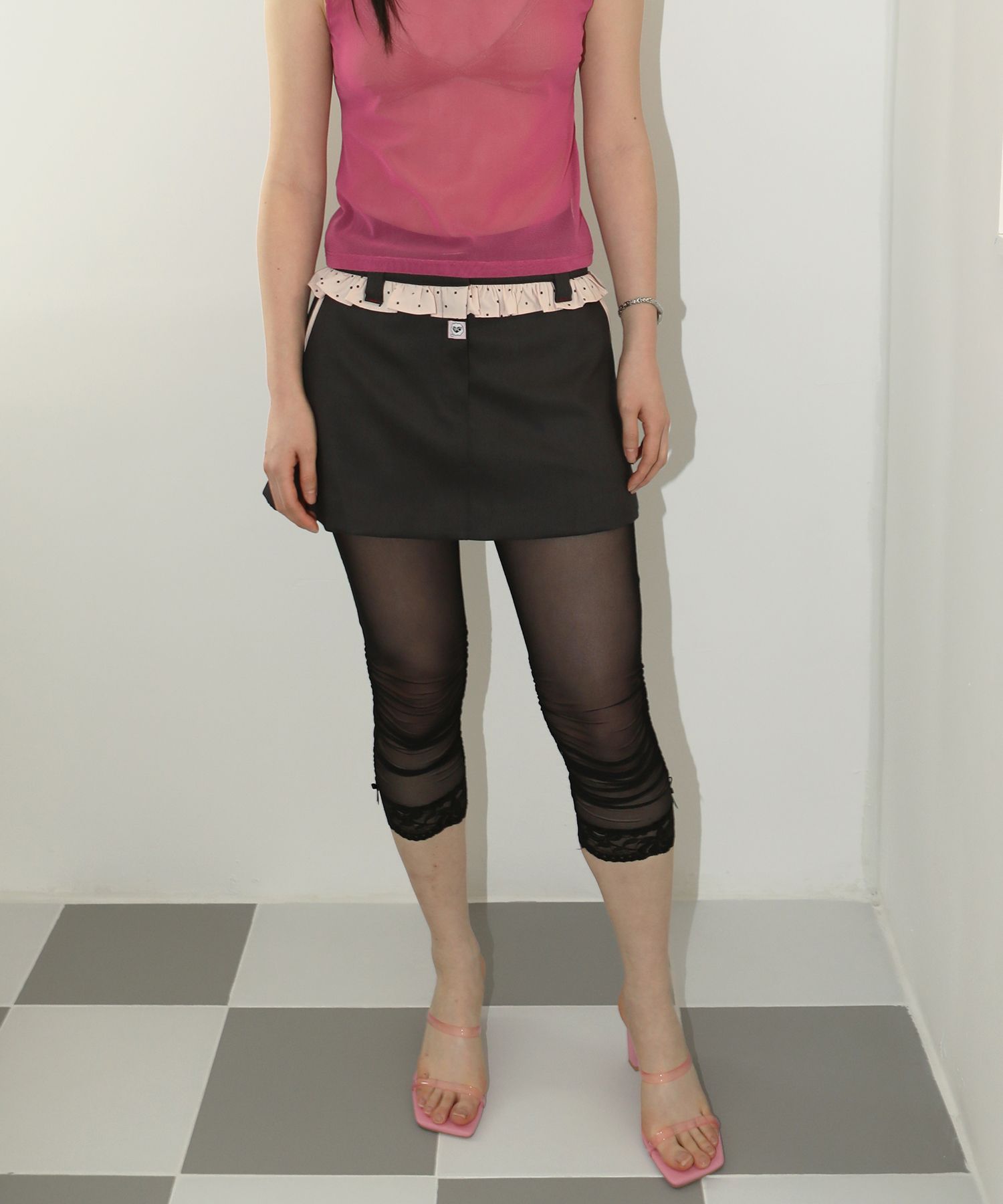 MUSINSA公式 | NOFFICIALNOFFICE Polka Dot Frill Mini Skirt